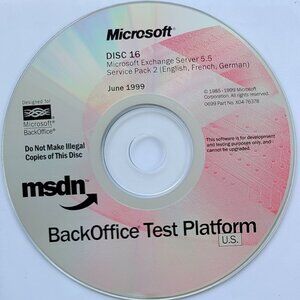 Vintage - Microsoft Exchange Server 5.5 Service Pack 2, June 1999